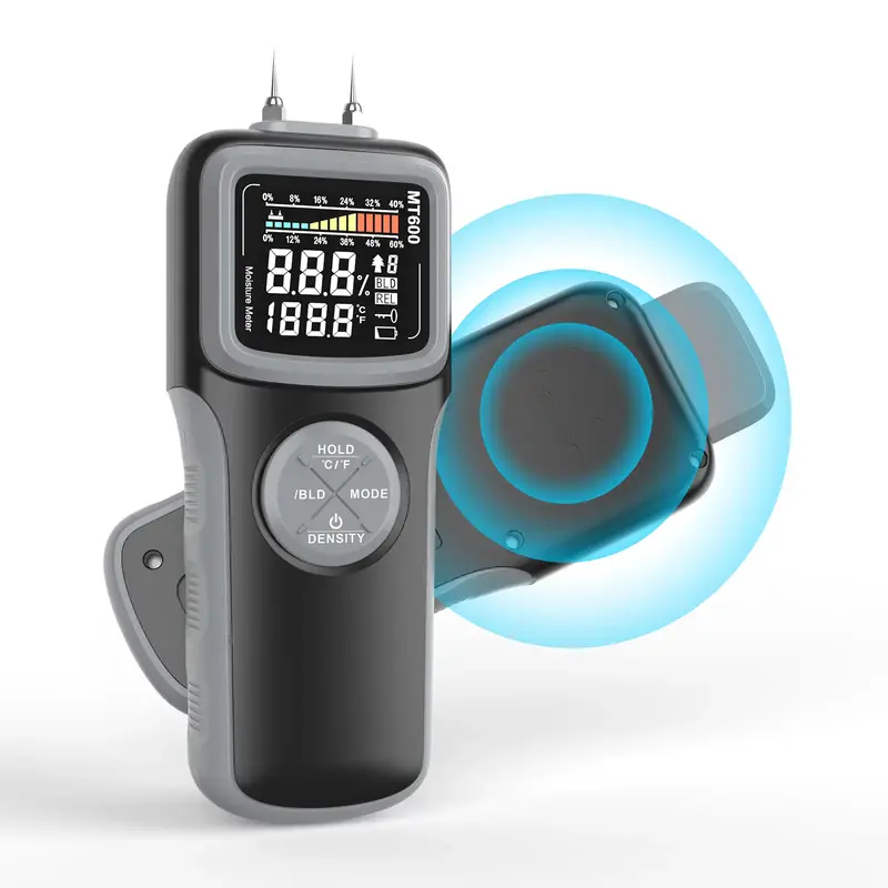 Aootek Digital Moisture Meter, Water Leak Detector, Temperature&Humidity Tester, Pin&Pinless with Upgraded Sensor&Backlit Scr...