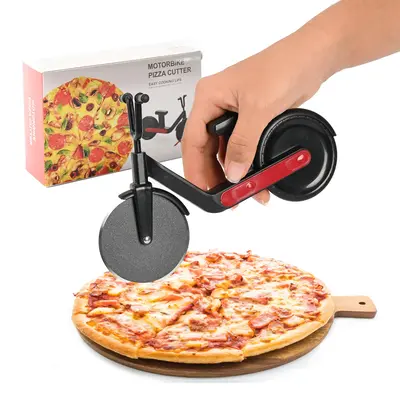 Creative Stainless Steel Pizza Wheel Rolling Dough Cutter | format: Color Box Package | Color: Red