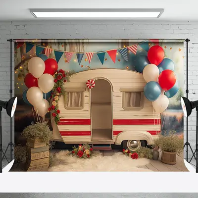 White Red Plaid Flag Celebration Canada Day Backdrop