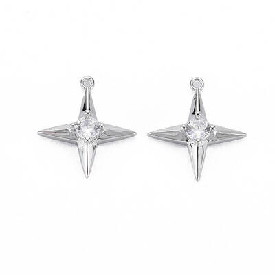 Brass Clear Cubic Zirconia Pendants