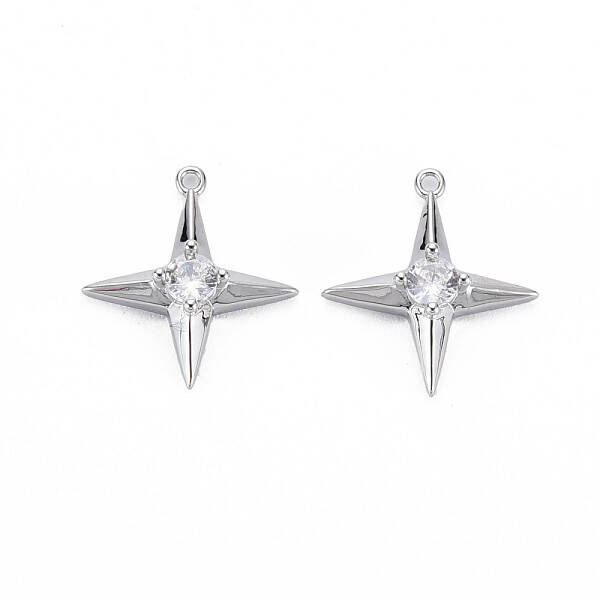Brass Clear Cubic Zirconia Pendants