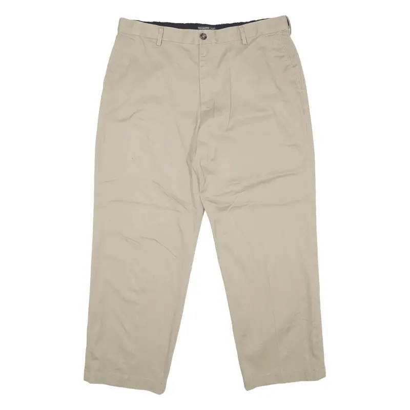 DOCKERS Khaki Trousers Beige Relaxed Straight Mens W34 L28
