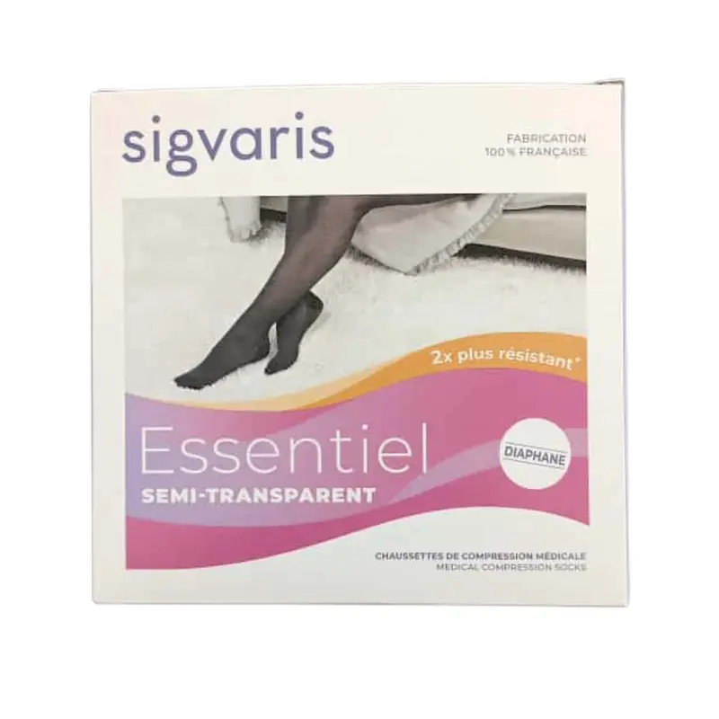 SigvarisEssentiel - Semi-Transparent Compression Knee-Highs Open Toe Beige - Size XS Long Promotion