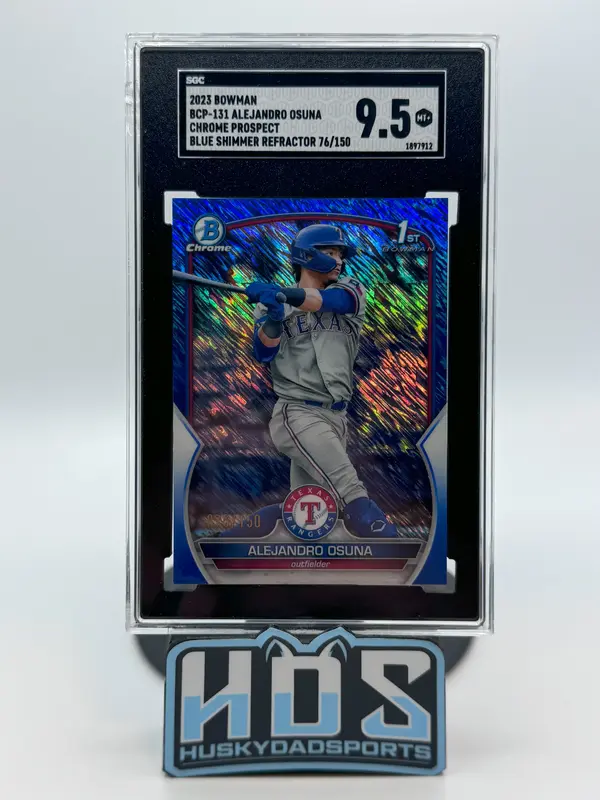 Alejandro Osuna Sgc 2023 Bowman Baseball BCP 131 Chrome Prospect Blue Shimmer Refractor 76/150 9.5