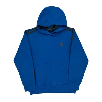 Adidas Graphic Hoodie - Medium Blue Cotton Blend