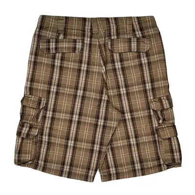 Lee Checked Cargo Shorts - 34W 11L Brown Cotton | Size: 34″ waist