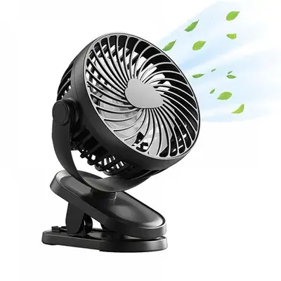 360° Rotatable Clip-on USB Fan, Portable Quiet Small Fan with Cord Powered, 3 Speeds Strong Airflow Adjustable, Personal Des...