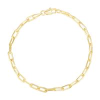 PAVOI 14K Gold Plated Paperclip Chain Adjustable Bracelet for Women