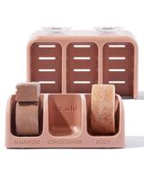 Kitsch Self-Draining Soap Dish – Recycled Plastic Holder for Shampoo, Conditioner, and Body Wash Bars, Holds 3 Bars with Re...