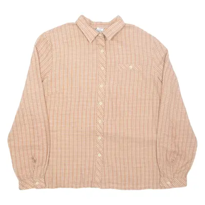 C&A Womens Shirt Orange Check Long Sleeve L