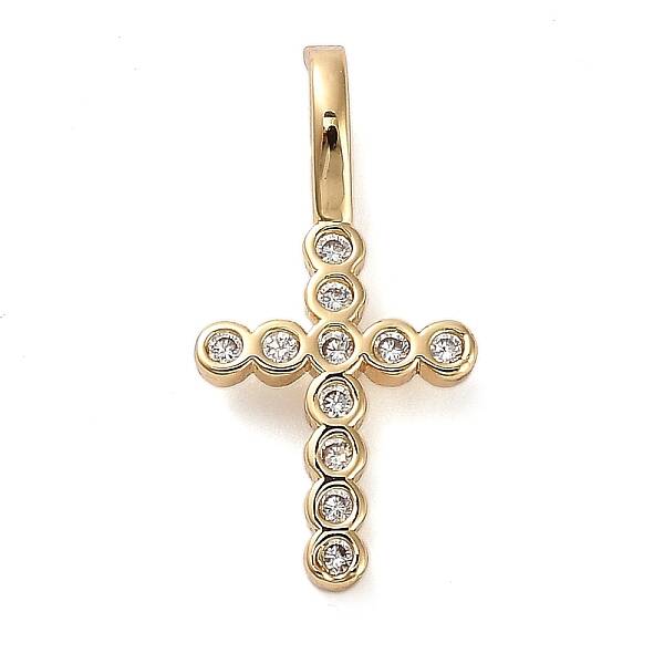 Brass Micro Pave Clear Cubic Zirconia Pendants