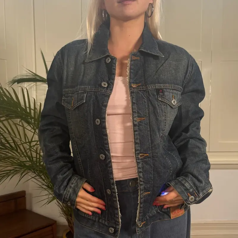 Guess Denim Jacket - Large Blue Cotton