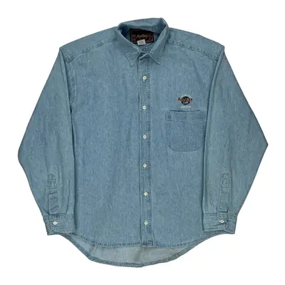 Chicago Hard Rock Cafe Denim Shirt - Medium Light Wash Cotton