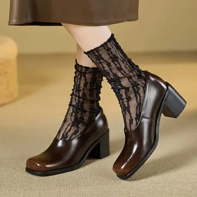 CHIKO Benigna Square Toe Block Heels Pumps Shoes