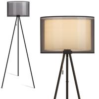 KDG Modern Floor Lamp for Living Room, Tall Tripod Floor Lamp Corner Lighting, Fabric Lampshade LED Bulb Bright Pole Light, H...