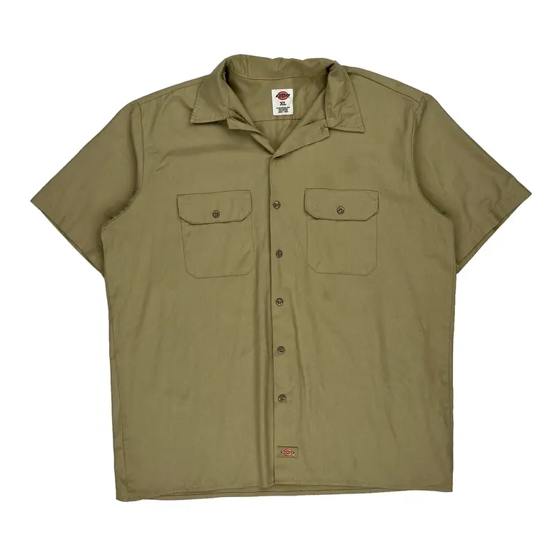 Classic Car Club Dickies Shirt - XL Beige Polyester Blend