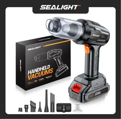 SEALIGHT Handheld Car Vacuum, 21000Pa/12000Pa High Power Suction Vacuum, 4 in 1 Air Duster and Vacuum Cleaner Cordless, Porta...