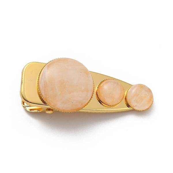 Natural Quartz Crystal Alligator Hair Clips