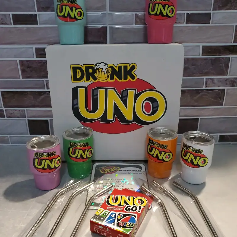 RESTOCKED!!! 1set Drinking Shot Game includes 6 mini 3oz stainless steel tumblers with lids and straws Utensils