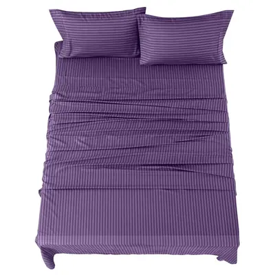 Lux Decor 4 Pc Stripe Pattern Sheet Set- Premium Quality Brushed Microfiber Upto 16\