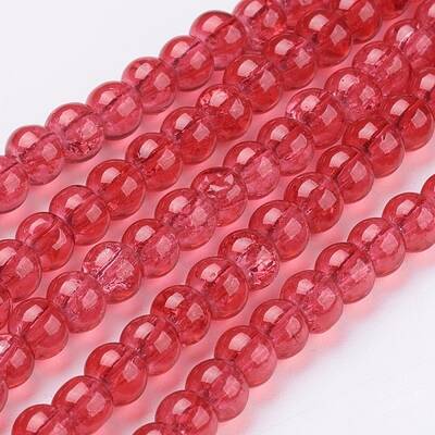 Spray Painted Crackle Glass Beads Strands