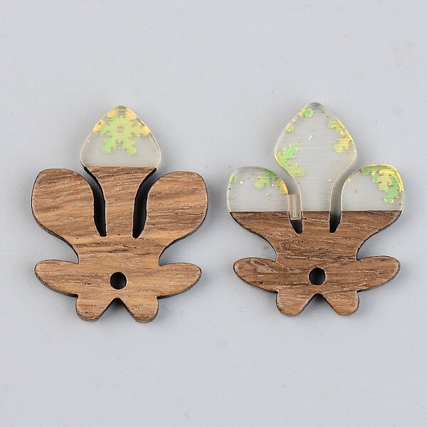 Transparent Resin & Walnut Wood Pendants