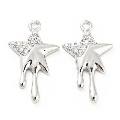 Brass Micro Pave Cubic Zirconia Pendants