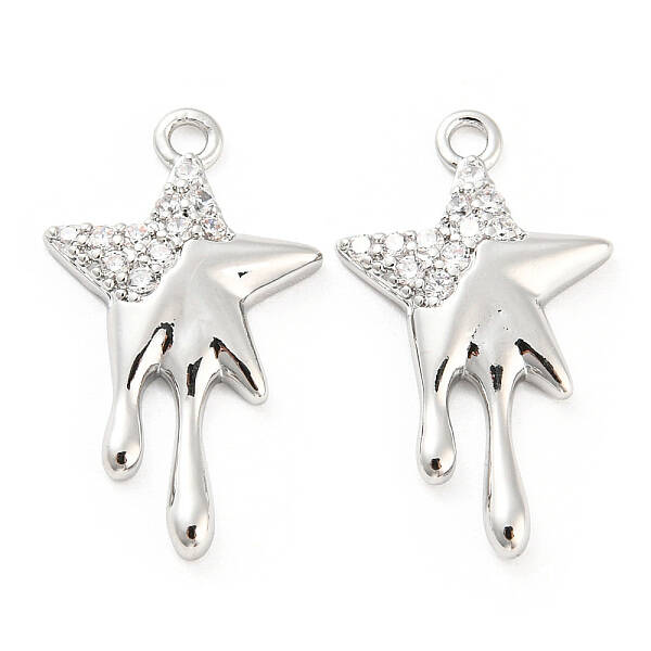 Brass Micro Pave Cubic Zirconia Pendants