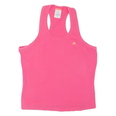 ADIDAS Girls Vest Pink Sleeveless 14Y
