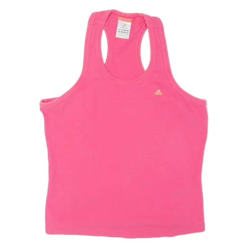 ADIDAS Girls Vest Pink Sleeveless 14Y