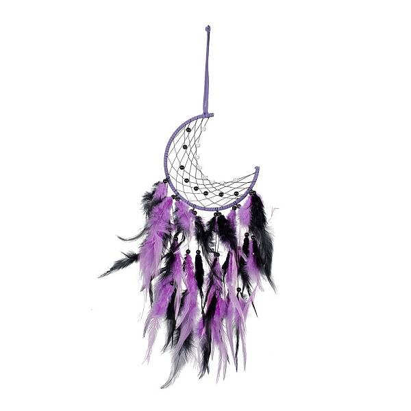 Iron Woven Web/Net with Feather Pendant Decorations