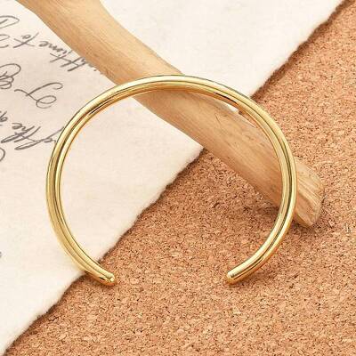 Ion Plating(IP) 304 Stainless Steel Simple Thin Cuff Bangles