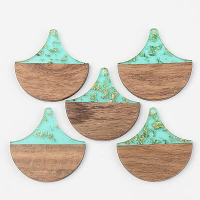 Transparent Resin & Walnut Wood Pendants