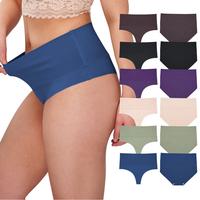 6/5/4-Pack High-Waisted Thongs & Briefs-Seamless Tummy Control Period Underwear for Everyday Comfort,Colorblock Panties Thong...
