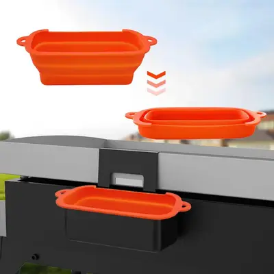 Silicone Oven Oil Box, 1/2counts Reusable Grease Catcher Cup Liner, Grill Grease Tray, Barbecue Utensils for Kitchen, Kitchen...