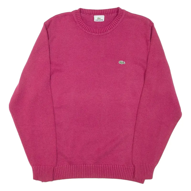 LACOSTE Mens Jumper Pink Tight Knit L
