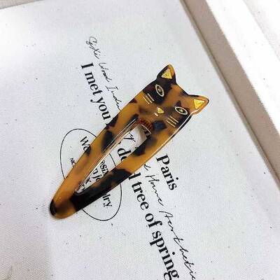 Cat Shape Cellulose Acetate(Resin) Alligator Hair Clips