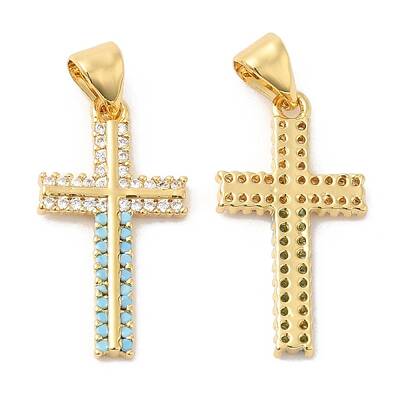 Brass Micro Pave Cubic Zirconia Pendants