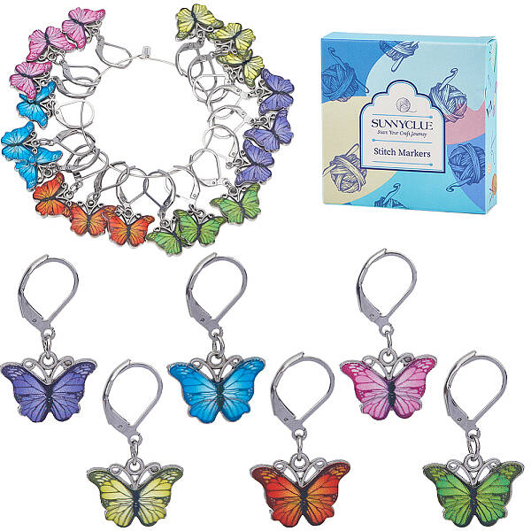 24Pcs 6 Colors Alloy Enamel Pendant Decorations