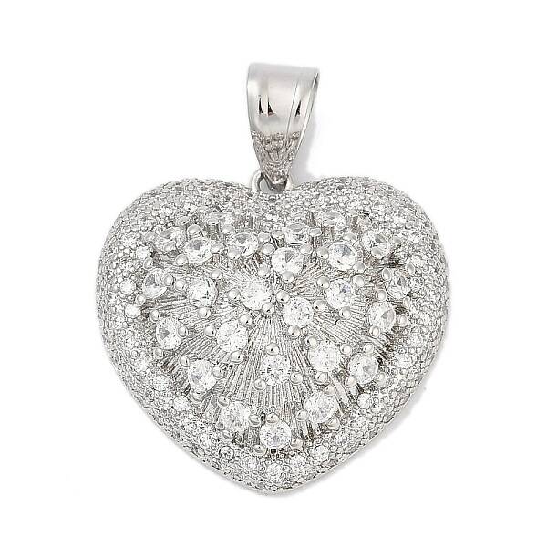 Brass Micro Pave Cubic Zirconia Pendants
