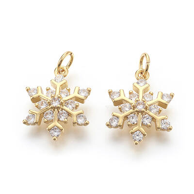 Brass Micro Pave Cubic Zirconia Pendants
