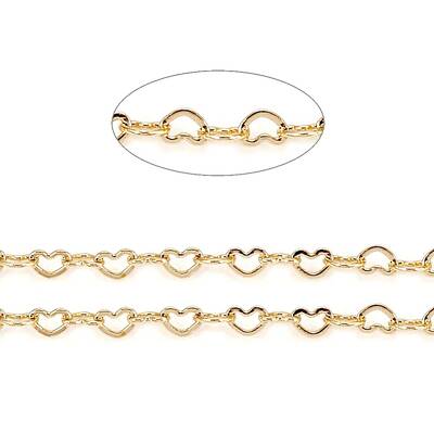 Brass Heart Link Chains