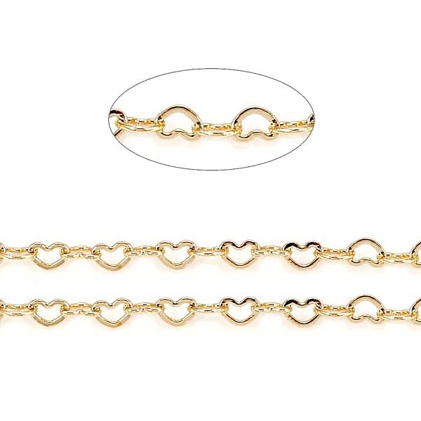 Brass Heart Link Chains