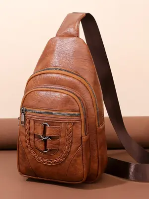 Retro Minimalist Solid Braided Design Fanny Pack for Women, Belt Bag As Gifts for Girlfriend, Tummy Pouch 2025 New Trendy Vin...