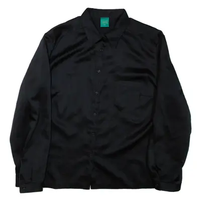 CANDA Womens Shirt Black Collared Long Sleeve L