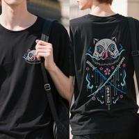 Inosuke Hashibira with his sword Dual Serrated Nichirin Katanas shirt, Demon Slayer t-shirt, Anime sweatshirt, Anime lover t-...