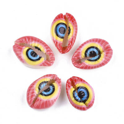 Printed Cowrie Shell Beads