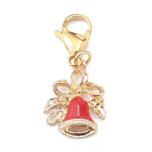 Christmas Theme Alloy Enamel Pendants