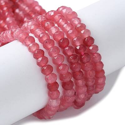 Dyed Natural Malaysia Jade Rondelle Beads Strands