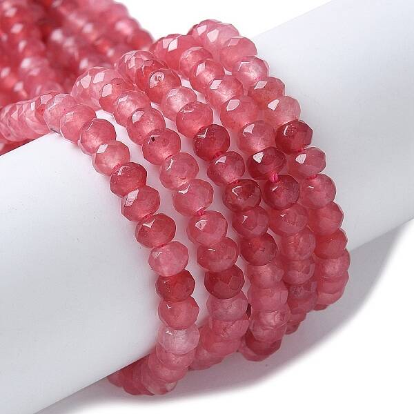 Dyed Natural Malaysia Jade Rondelle Beads Strands